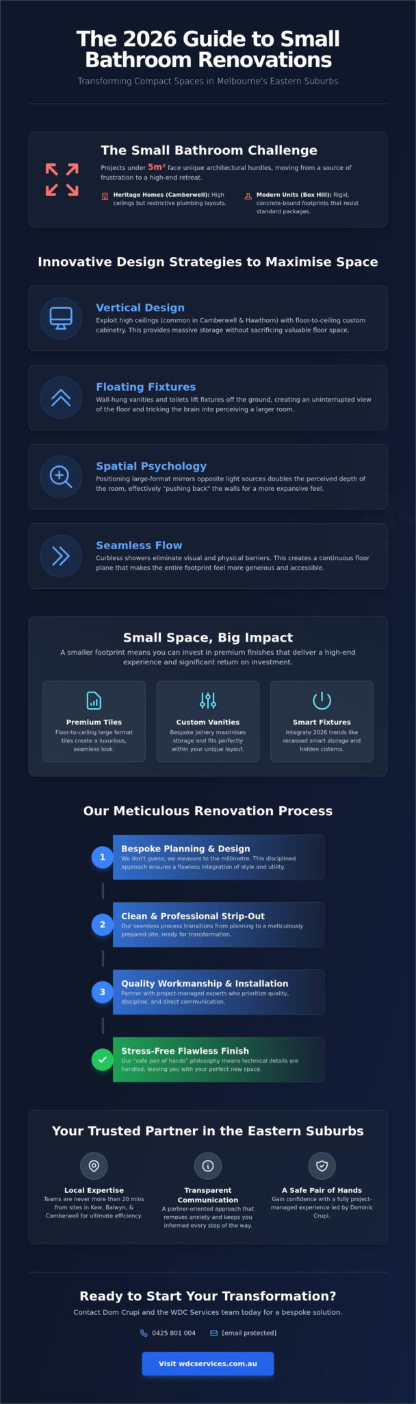 Small Bathroom Renovation Eastern Suburbs Melbourne: The 2026 Design & Planning Guide